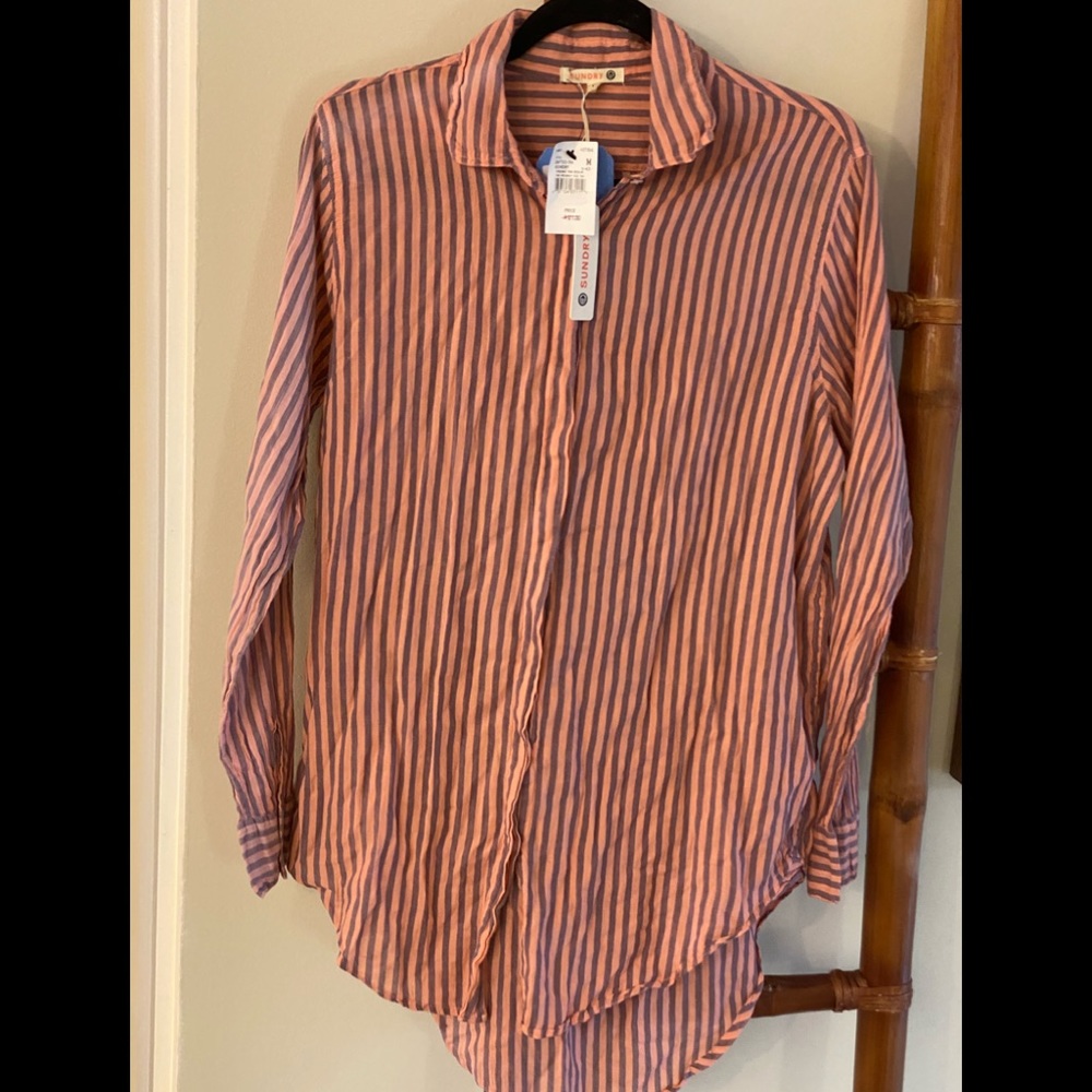 SUNDRY FLOWY COTTON BLOUSE NEW - Picture 10 of 11